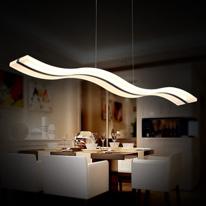 创意现代led餐厅吊灯饭厅办公室吧台个性简约大气鱼线亚克力灯具