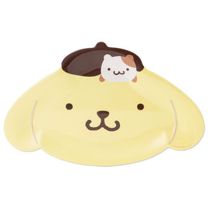 日本Sanrio正品Pompompurin布甸狗 頭型塑膠甜品碟蛋糕碟水果碟M