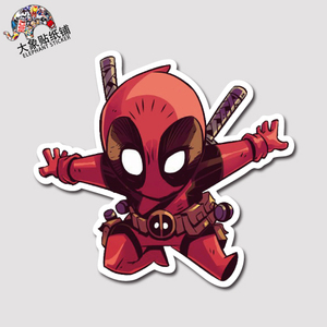 q版死侍贴纸漫威贴纸旅行拉杆箱贴纸笔记本防水不留胶贴纸