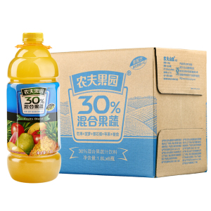 农夫山泉农夫果园30%混合果蔬汁菠萝 芒果 番茄1.8l*6瓶 整箱包邮