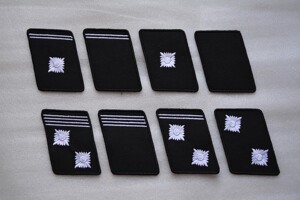 德国德式黑底军士刺绣领章 德意志军迷配饰双闪电机制缝制式领章