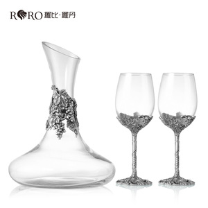 罗比罗丹 锡钴工艺红酒杯水晶玻璃葡萄酒杯醒酒器高脚杯酒具套装