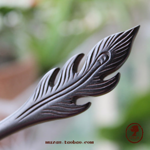 遗翎黑檀木簪古典盘发簪子木簪子男式簪道士簪发饰品阿奴米男发簪