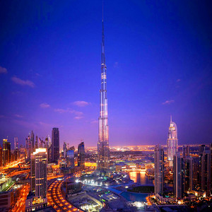 迪拜塔哈利法铁塔金属建筑模型高楼礼物家居创意摆件工艺品包邮