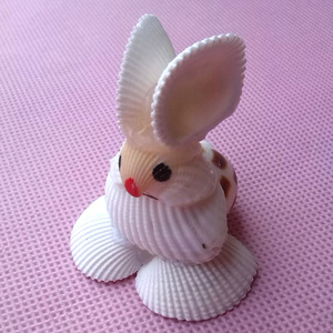 批发海边特产天然贝壳工艺品 海螺新款兔子 海螺小动物白兔