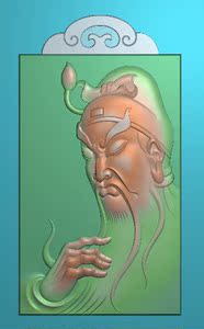 精雕图牌头关公