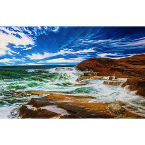 朝鲜风景油画拍卖 一级画家 朴英民 海天一色 装饰画挂画 收藏