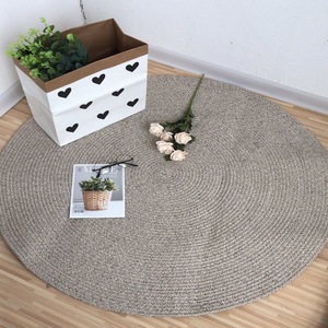加厚耐磨日式简约编织棉线地毯y地垫 圆形地板沙发垫 可水洗地毯