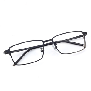 普莱斯纯钛眼镜框可配镜片近视超轻商务全框大脸T方形眼睛框镜架