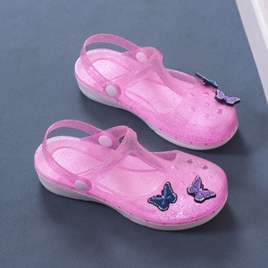 海边水晶鞋女儿童透明塑料女x童拖鞋果冻夏季沙滩防滑凉鞋两穿两