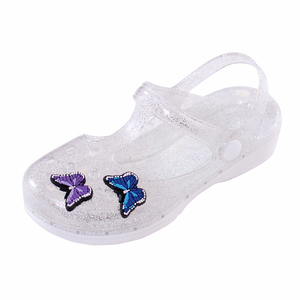 海边水晶鞋女儿童透明塑料女童A拖鞋果冻夏季沙滩防滑凉鞋两穿两