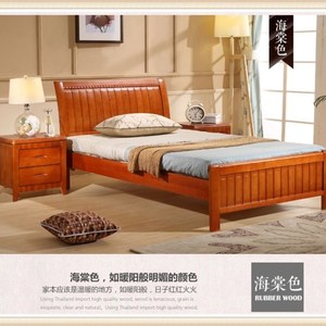 深圳实木板式床1.5人1.8米米双床橡F木床经济型1.2米单人单层床架