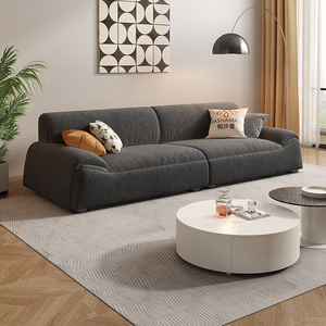 帕沙曼2023新款布艺沙发u北欧简约小户型客厅直排猫抓布奶油风沙