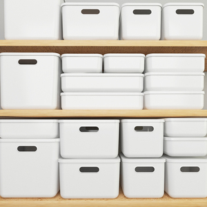 带盖收纳盒小盒j子储物盒办公室桌面抽屉杂物置物盒塑料家用整理