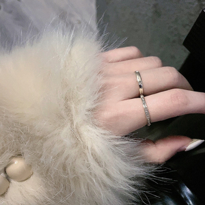 日韩国气质两件套戒指女时尚个性ins风网红食指戒潮流镶钻指