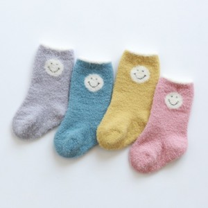 婴儿袜子秋冬季加厚保暖加绒笑脸可爱宝宝袜子0-3月1岁2纯色新生