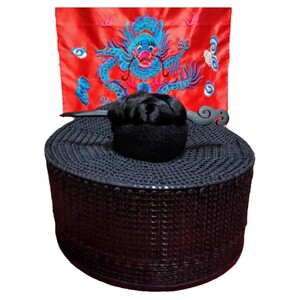 武当道士帽男冠巾手工编织混元巾假发莲花冠乾坤道v帽女高功帽定