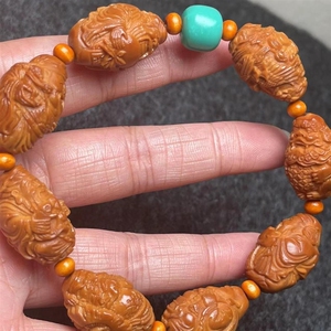 【抖音同款】p橄榄核雕铁核八星报喜