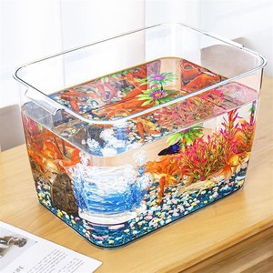 塑料鱼缸透明仿玻璃亚力克超白鱼缸箱厅家用长方形水族客乌龟缸中