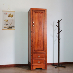 简约实木衣柜单门50cm宽多功能小户型窄儿童独柜子收纳储物橱卧室