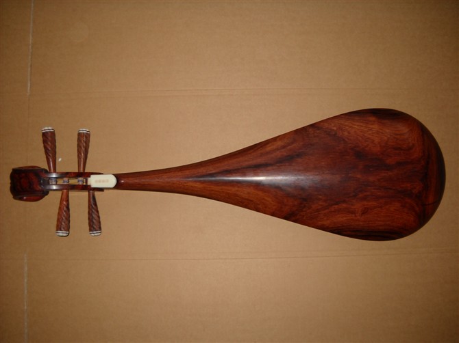 张艳修制琵琶非洲红木红花梨演奏考级清水漆牡丹头花木轴木相乐器