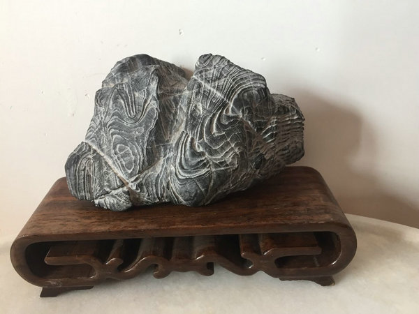 灵璧石精品灵壁石磬石莲花磬石原石纹石案头小品石小山形奇石摆件