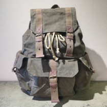 World War II backpack eight-year Green mens backpack middle-aged large-capacity back backpack vintage old canvas bag
