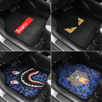 Cartoon car feet Universal easy to clean waterproof cute Tide brand suede non-slip carpet car supplies