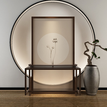 New Chinese zen screen partition Fashion solid wood entrance Living room Bedroom semi-permeable hotel office mobile seat screen