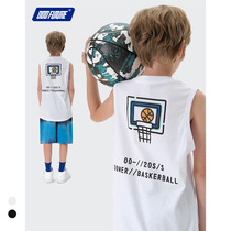 Children 2021 summer new childrens vest student basketball sportswear European and American style high street Tide brand childrens clothing base shirt
