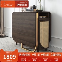 Nordic solid wood folding table chair household small apartment folding table modern simple multifunctional storage table