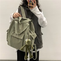 Hong Kong flagship schoolbag female ins Wind College students backpack high school Forest tide large capacity travel canvas backpack