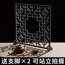 Retro Chinese style Chinese window pane gourmet cake tea photography props shooting background board ornaments