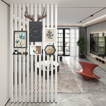 Nordic screen partition living room into the house light luxury porch bedroom solid wood strip modern simple grille vertical column