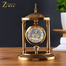 European-style watch clock pendulum creative alloy candle holder clock living room desktop clock decoration f-4cc