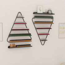 Nail polish display rack simple golden nail shop wall rack storage rack nail polish rack nail polish shelf
