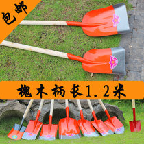 Shovel agricultural manganese steel shovel garden shovel wooden handle shovel square head coal slime sharp shovel flat shovel digging tree shovel steel horse shovel