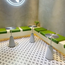 Nordic side table cement net red light luxury modern minimalist creative corner table milk tea shop cafe stainless steel small round table