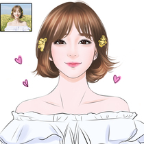 Realistic Q version cartoon character cartoon head image design customized real life photo to hand-painted couple
