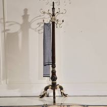 European classical coat rack solid wood carved gold Ebony ground hanging hanger luxury simple vertical hanger