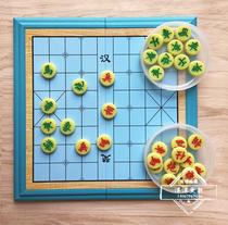 Teaching magnetic round Board Folding set magnetic Chinese chessboard portable folding board magnetic chess piece