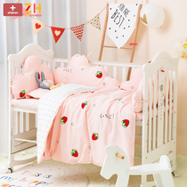 Baby bed circumference cotton removable and washable children baby bb bedside bed support kit crib children's bed anti-collision clouds