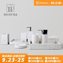 Nordic marble bathroom kit terrazzo wash set model room light luxury accessories B & B bathroom decorations