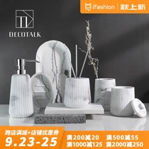 DecoTalk Nordic sandstone wash set original marble bath bathroom kit aromatherapy tray decoration
