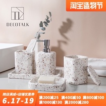 DecoTalk Nordic Terrazzo bathroom wash kit ins model room Bathroom sink Toothbrush holder combination