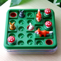 Jumping bar rabbit childrens thinking training little rabbit bouncing checkers through logic education toys early education board game