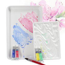 Watercolor color palette imitation ceramic wave Chinese painting acrylic gouache pigment square plastic heavy enamel palette
