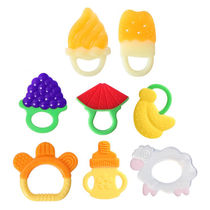 Baby tooth gum baby fruit tooth gum grinding tooth stick baby non-toxic soft silicone can be boiled for 3-6-12 months