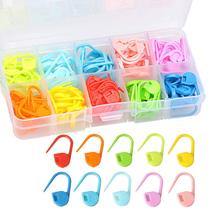 Ten-grid ten-color knitting tool accessories wool buckle small pin anti-lifting color counting Mark Buckle box kit