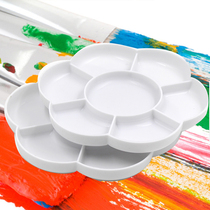 Double-sided plum blossom palette round palette Chinese painting gouache pigment palette 14 grid palette 2